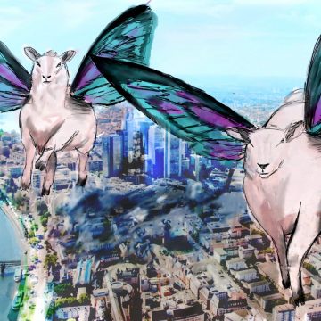 Sven Krumpholz, Strange Dreams: Deadly Butterfly Sheep Ride Over Frankfurt at the Sea During the 3rd Global Corporate War 2069